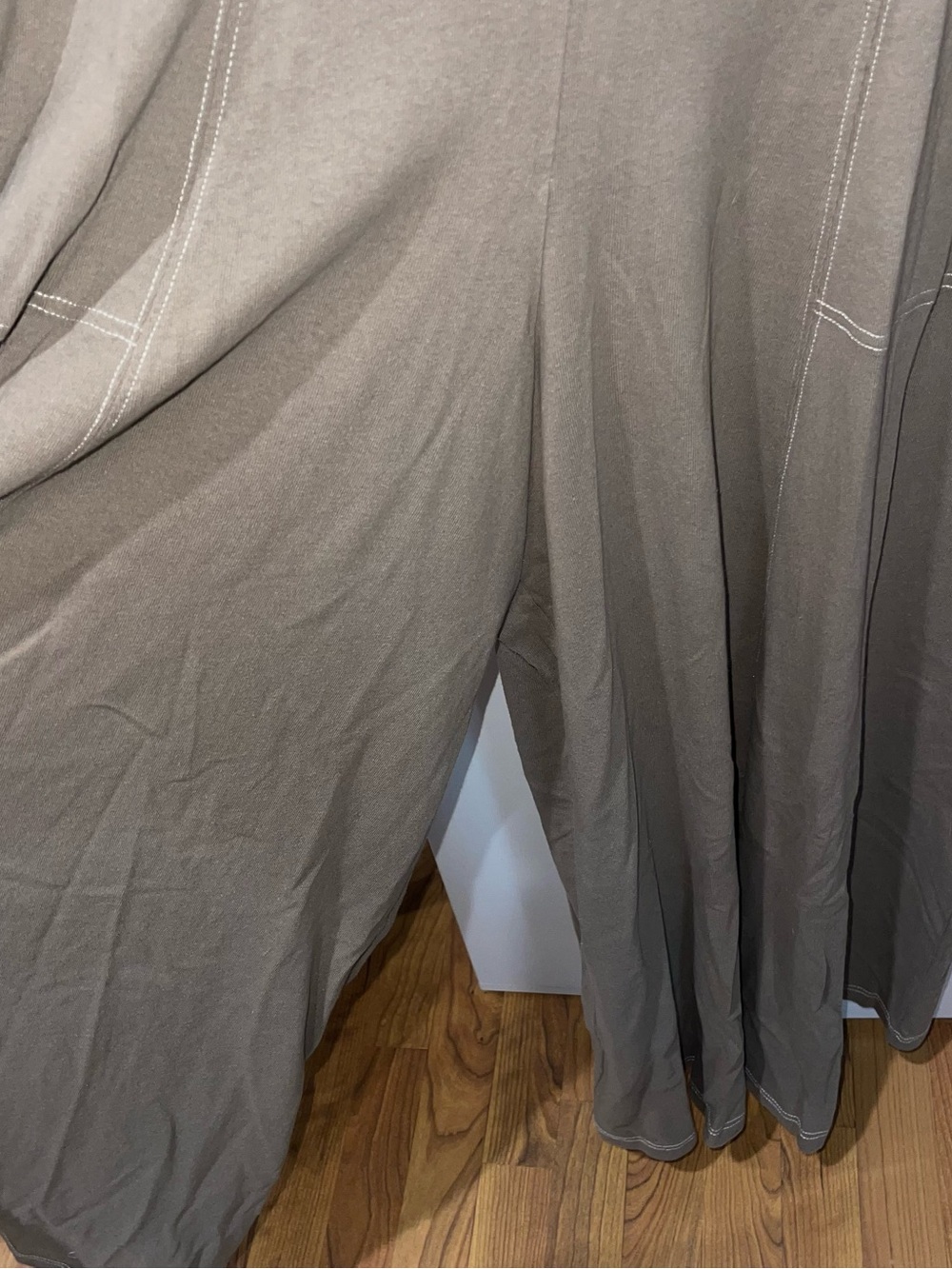 Free People Wide-Leg Long-Sleeve Jumpsuit in Taupe - Picture 6 of 8